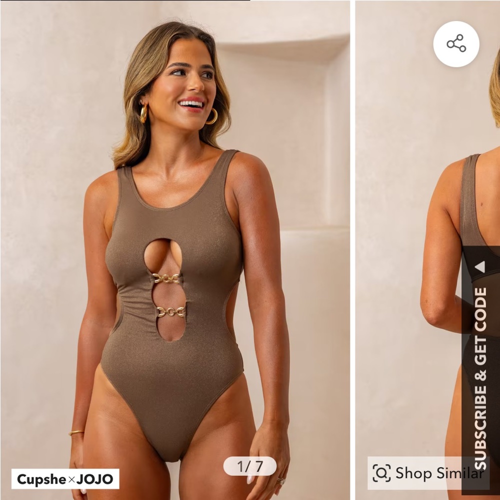 Cupshe x JoJo Dune Cutout Monokini Swimsuit